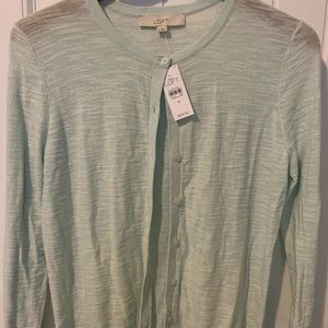 Loft light sea foam green cardigan